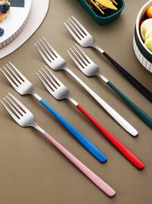 4pcs Stainless Steel Portable Cutlery Set, Travel Utensils With Box, Reusable Camping Flatware Set Including Fork, Spoon, Chopsticks And Case, Suitable For Western Dining, Kitchen, Lunch Box, Office, Picnic, Daily Use, Christmas, Ideal Gift Combination,School Supplies - Multicolor - View 5