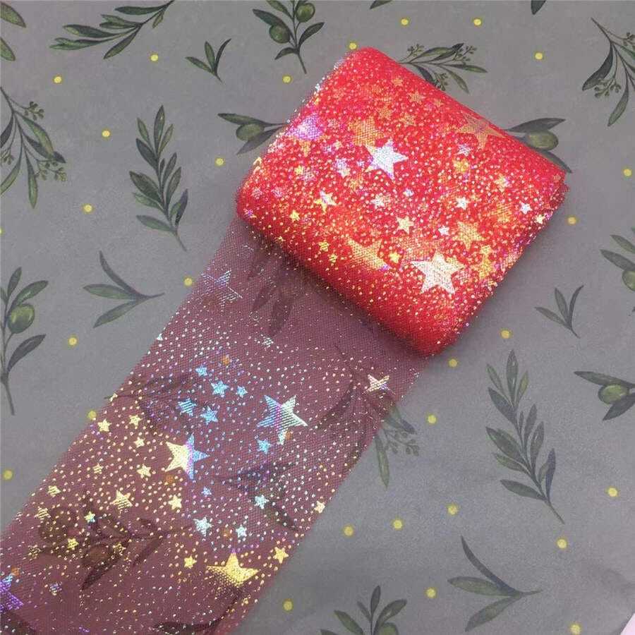 Óng ánh Ngôi sao Vải Tuyn Đỏ  Màu sắc - màu đỏ - Xem 1