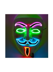 Mascara de Anonymous V de Vendetta Halloween Con Diseño De Vendetta Anonymous Con Luz LED 3 Piezas - Multicolor - Ver 3