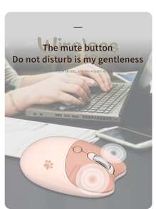 MOFII M3 無綫鼠標，具有輕巧可愛貓爪圖案和貓耳形狀，適用於 Windows、PC、筆記本電腦、台式機、杏色