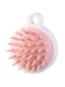 1入粉色頭皮按摩器洗髮刷矽膠梳,成人用軟毛刷潔淨按摩頭皮 - 粉色 - 查看 2