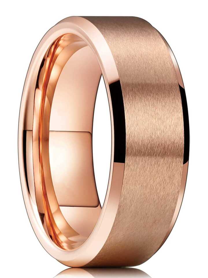 Unisex rose gold wedding band sales