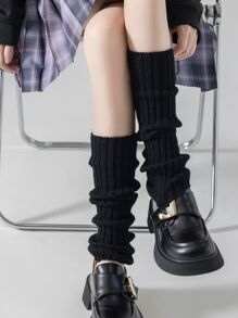 1pc Toddler Girls' Knitted Pile Socks Leggings Set, Spring And Autumn Style