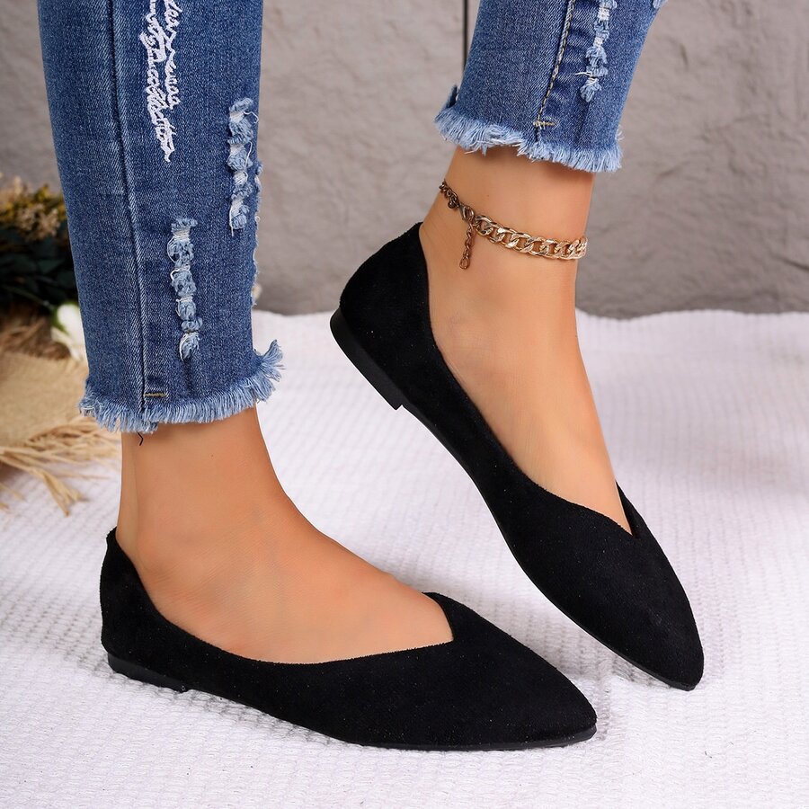 Zapatos sin cordones con empeine negros - Negro - Ver 1