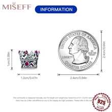 MISEFF MISEFF 1 Pc Sterling Silver Princess Crown Charm Luxury Pendant Elegant For Bracelet Necklace Chains DIY Decoration Jewelry Gift