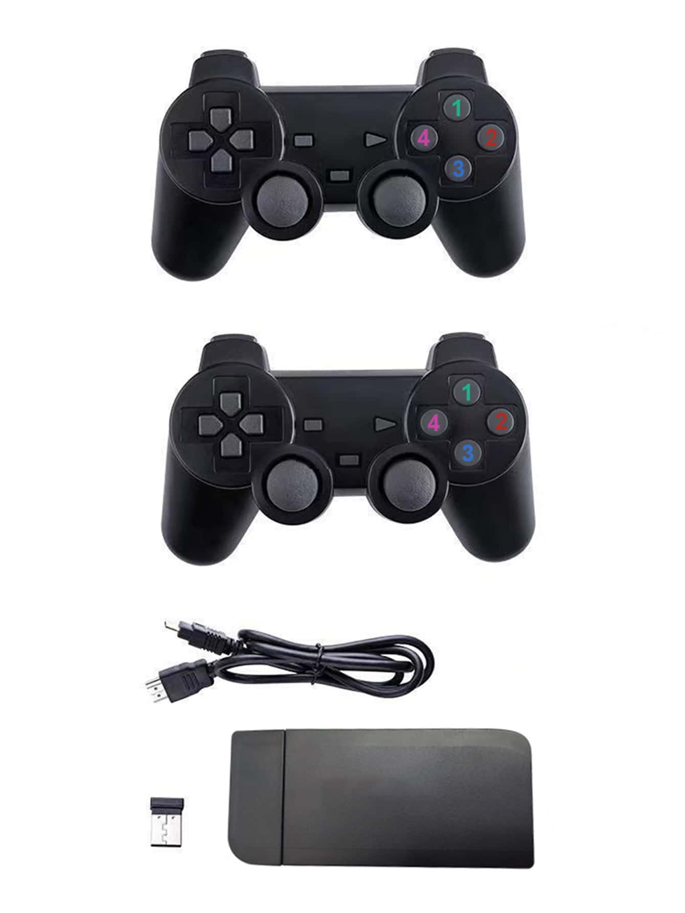 1 Consola de video juegos multijugador con 2 controles + 15000 juegos diferentes clasjcos USB portatil entretenida para toda la familia - Negro - Ver 1