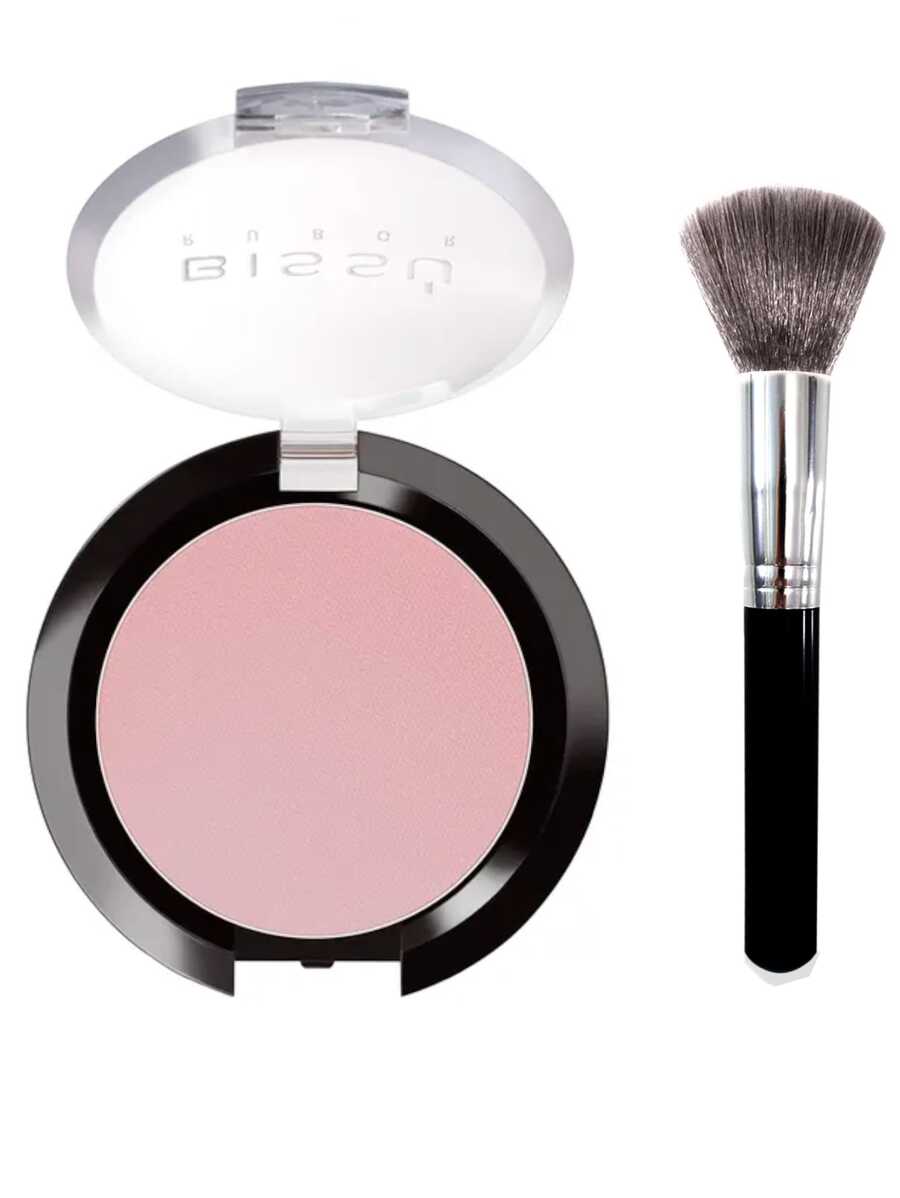 Rubor Bissu contorneador con Brocha Colorete Líquido Color Resistente Al Agua Mate De Larga Duración Con Polvo Resaltador Rosa, Coral, Pincel - Kit De Regalo De Maquillaje Para Mujeres - 13 - Ver 1