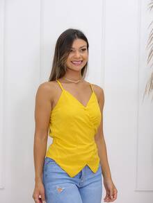 Women Tank Tops & Camis - 黃色 - 查看 3