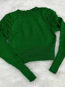 Women Sweaters - 軍綠色 - 查看 2