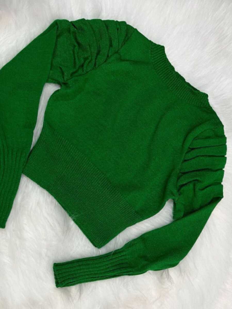 Women Sweaters - 軍綠色 - 查看 1