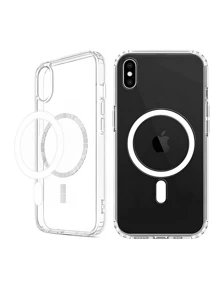 Funda transparente rígida con Aro Magnético para Celulares compatible con iPhone - XS Max - Ver 1