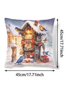 1pc Christmas Series Digital Printed Pillowcase - Colourful - View 2