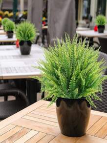 4 cây nhân tạo, cây giả bằng nhựa hiện đại để trang trí sân vườn - màu xanh lá - Xem 10