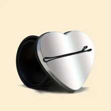 1pc Silicone Magnetic Snap Hair Clip & Bracelet, Heart Shaped For Multi-colors To Choose