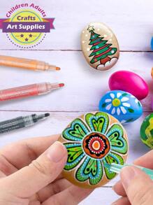 1支金色亞克力油漆筆,防水,不透明,可洗,水彩筆,適用於藝術繪畫,著色書,diy項目 - 金色 - 查看 4