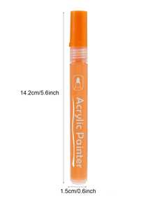 1支金色亞克力油漆筆,防水,不透明,可洗,水彩筆,適用於藝術繪畫,著色書,diy項目 - 金色 - 查看 6