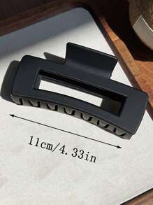 2 chiếc kẹp tóc hình vuông màu đen/trắng/bằng nhựa mờ để sử dụng hàng ngày và tắm thông thường - Đen và trắng - Xem 3