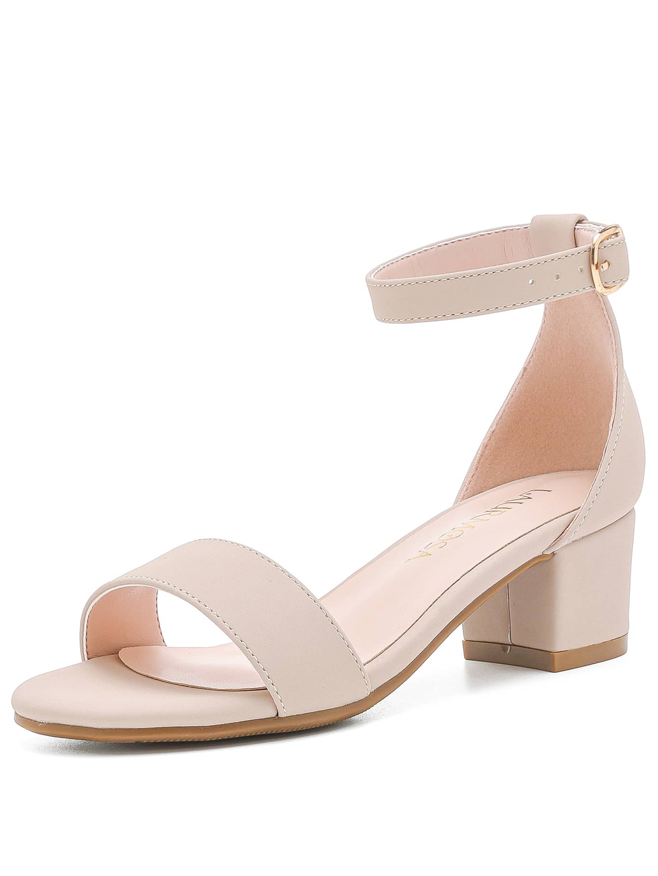 Dreamshoes Girls High Heel Ankle Strap Sandals Block Dress Chunky Pump