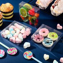 20 包透明礼盒，用于礼品塑料透明礼品盒，透明零食盒，糖果盒，透明饼干盒，用于婚礼派对、生日派对、万圣节（4 x 4 x 1.2 英寸）单身派对、新娘婚礼礼物、新娘礼物、生日、礼品袋、礼品袋、派对回礼袋、零食袋、透明派对袋、派对回礼袋、生日袋、秋季包装、返校情人节 - 透明 - 查看 6