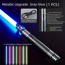 Upgrade Version 7-color Light Saber Two-in-One Metal Light Sword Rechargeable Toy