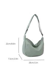 Fashionable Solid Color Casual Cute Crossbody Bag With Random Plaid Patterns - Green - View 2