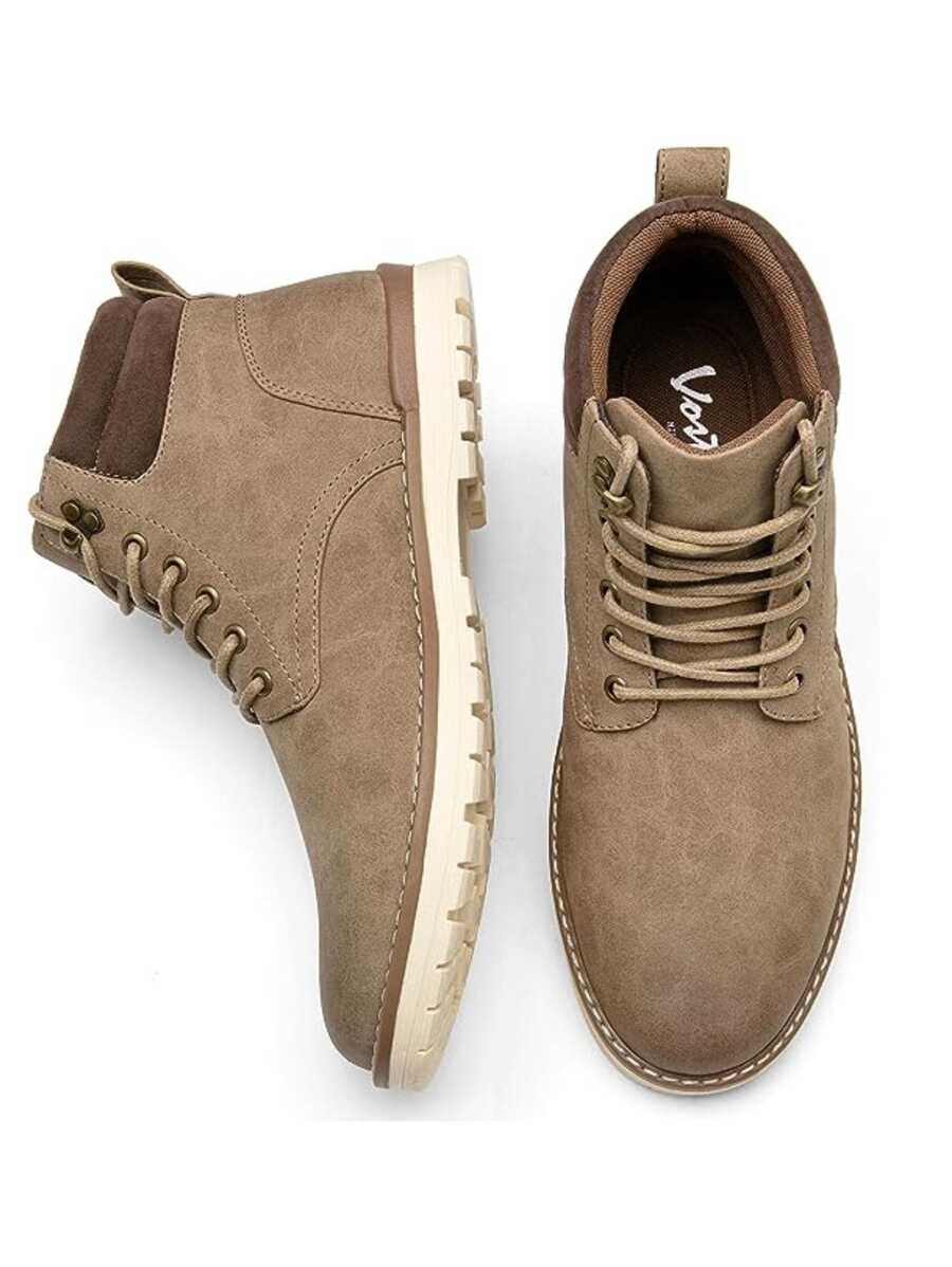 SHOESMALL Men's Chukka Khaki Boots Waterproof And Non-Slip Mountaineering Casual  Hiking Oxford & Derby Boots Combat Ankle Dress Boots  For Men Seasonal Boots Drop - BMY670B-màu kaki - Xem 1