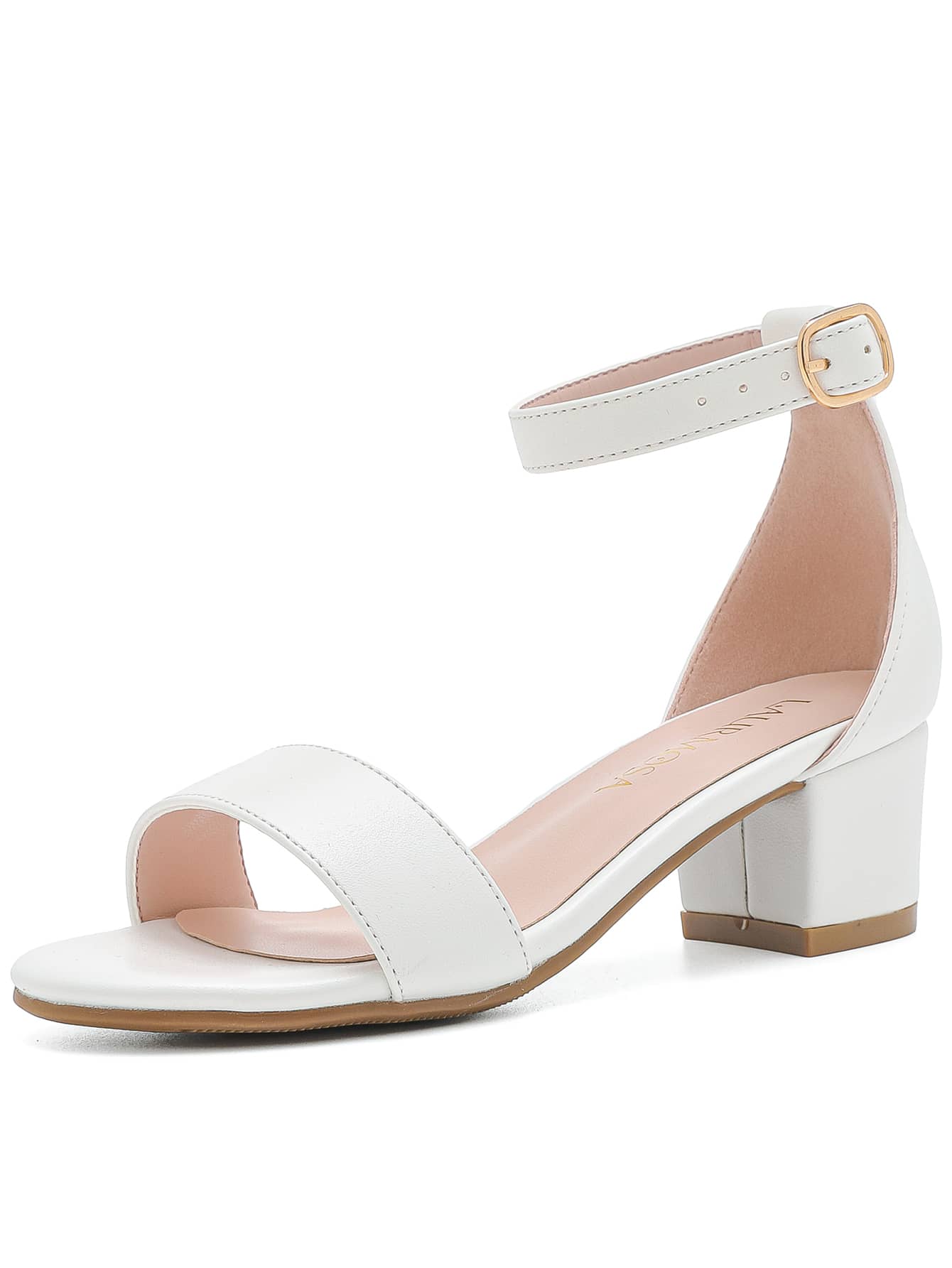 Dreamshoes Girls High Heel Ankle Strap Sandals Block Dress Chunky Pump