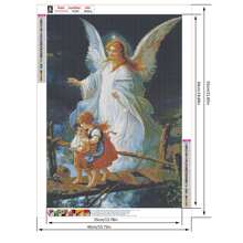 1pc 5D DIY Diamond Painting Kit, Religious Angel Holy Pattern, Round Full Drill Mosaic Craft Set, High Definition Art Diamond Painting, Focus And Relax Through DIY, Suitable For Living Room, Bedroom, Office Wall Decor, Surprise Holiday Home Decor Gift For Family And Friends, Unframed - Multicolor - View 5