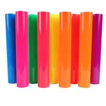 一卷12" X 10呎pu螢光熱轉印膠,guangyintong熱轉印膠,適用於t卹,所有切割機的熱轉印膠,永久膠,易剪易用的螢光紅色 熱轉印膠