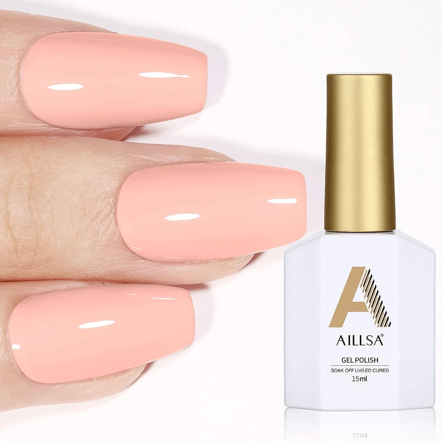 Milky White Gel Nail Polish 15ml 1 Bottle Set Needs UV Lamp Curing Long Effect Fast Drying Gel Nail Polish Is Suitable For DIY Nail Women At Home Essential Gel Nail Polish - 藕粉色 - 查看 1