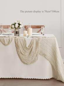 1pc Table Runner - 90*180cm / 90*300cm Table Decoration For Wedding, Birthday Party, Tabletop Decoration