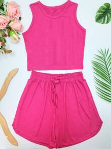 Women Two-piece Outfits - Red Violet - View 7