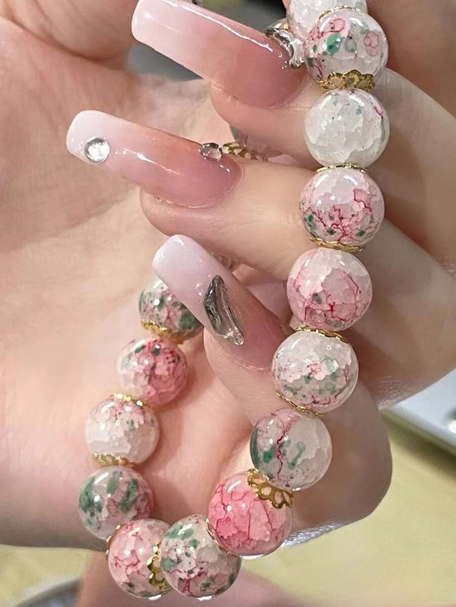 1入櫻花義大利莫拉諾玻璃女士手鏈,適合日常佩戴