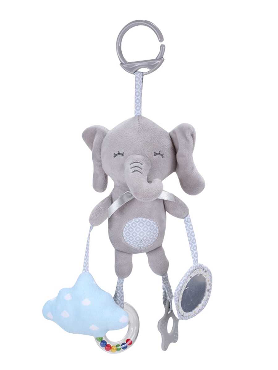 1個嬰兒玩具柔軟懸掛蜷縮吱吱聲感官學習玩具嬰兒新生兒嬰兒車汽車座椅嬰兒床旅遊活動毛絨動物風鈴,含咬嘴器,適用於男孩女孩（某些部分可能是隨機的） - 彩色 - 查看 1