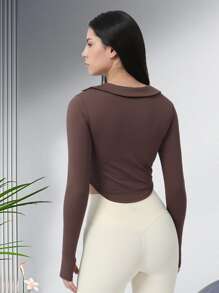 Sodalemon Áo Tees & Tanks  Thể thao Nữ màu trơn - màu nâu - Xem 4