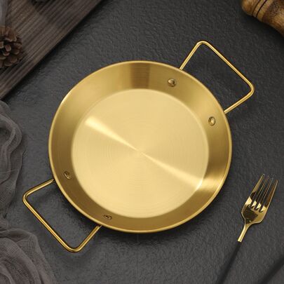  1 件不锈钢海鲜盘，西班牙海鲜饭盘，韩式炸鸡盘，意大利面盘，西式龙虾盘海鲜煮