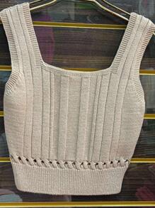 Women Knit Tops - Beige - View 1
