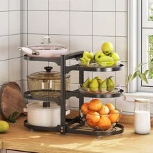 Pots And Pans Organizer For Cabinet, 6 Tier Adjustable Pot And Pan Organizer Rack For Kitchen Under Cabinet Organization & Storage - Black - View 1