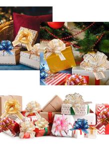 12pcs Gift Wrapping Bowknot, Multicolor Ribbon Bowknot Gift Wrapping Bow For Gift Basket, Wedding, Christmas Decoration, Gift Packing, Christmas - White - View 6