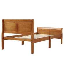 MERAX Wood Platform Bed Twin Bed Frame Mattress Foundation Sleigh Bed With Headboard/Footboard/Wood Slat Support - Oak - View 6