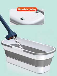 1 Miếng Gấp lại Đồ lau nhà Gầu múc Giỏ giặt Với Bánh xe Gấp lại Nước lòng chảo Vật dụng trong nhà Mặt hàng Đối với Rửa Câu cá  Cắm trại lòng chảo - Xám - Xem 5