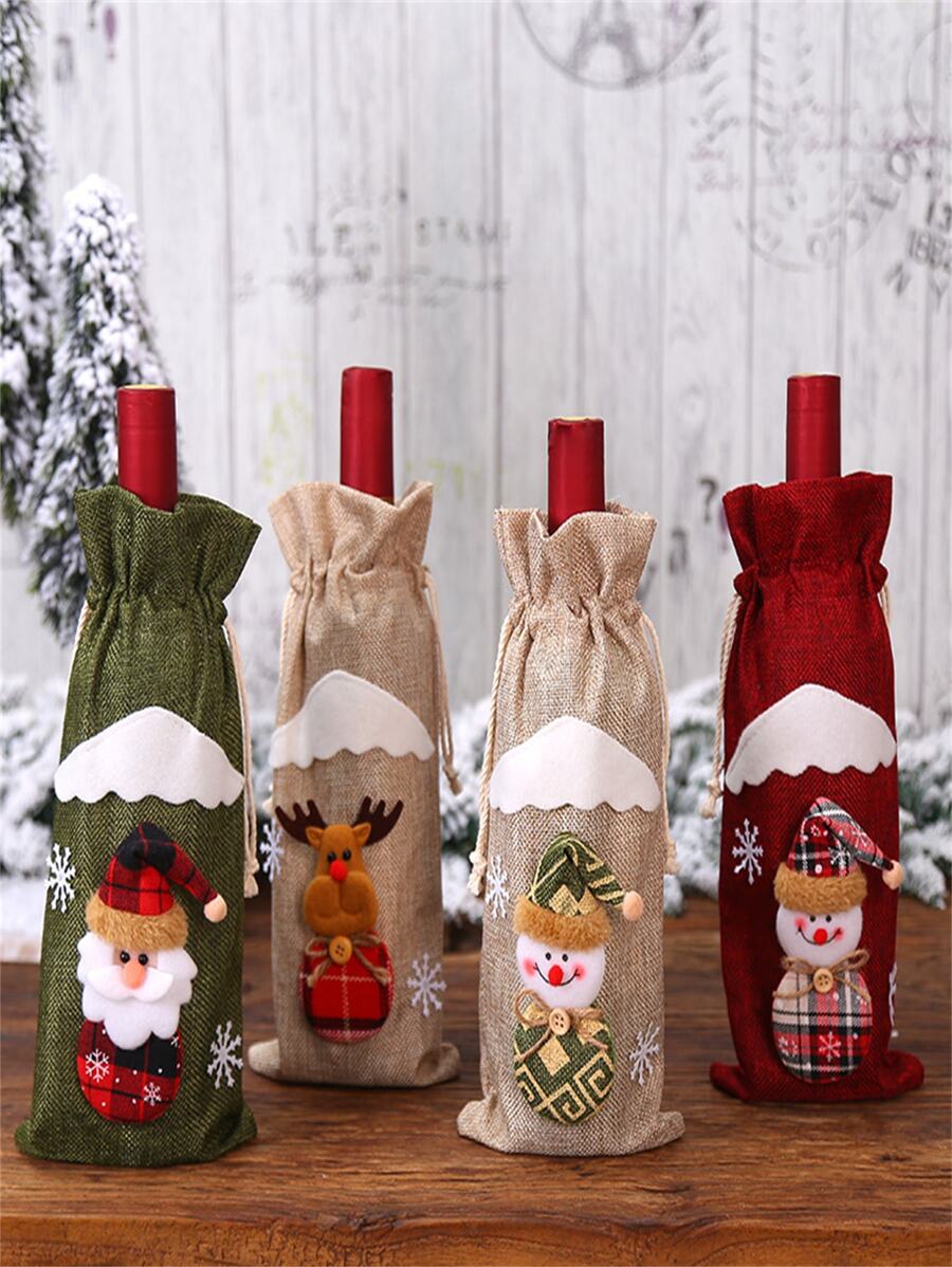 TYFYO 1pc Vintage Country Style Burlap Wine Bottle Cover Gift Bag For