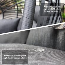 Nestfair Outdoor Indoor Wicker Swing Egg Chair with Cushion