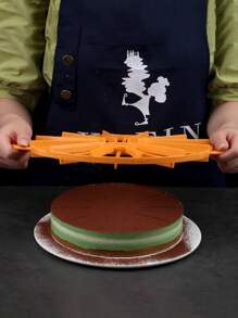 1pc Orange Cake Divider, Plastic Slicer With 10/12 Equal Slices For Diy Baking Tool