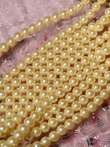 9種顏色的天然珍珠珠子,適用於diy珠寶製作,如手鍊,項鍊和其他配飾 - 黃色 - 查看 9