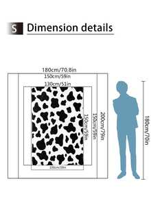 1 pieza Manta de franela con patrón de vaca cálido & acogedor para casa usar sofá & Cama - Multicolor - Ver 5