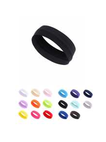 1pc Solid Color Headband, Athletic Yoga Hairband, Sweatband, Durable And Suitable For Daily Use, Black Casual - Black - View 1