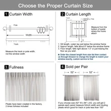 LANTIME  Sheer Curtains, Faux Linen Double Pleats Window Sheer Curtains Panels Drapery for Home, Hotel, Office, Set of 2 - 淺褐色 - 查看 6