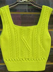 Women Knit Tops - Yellow - View 1