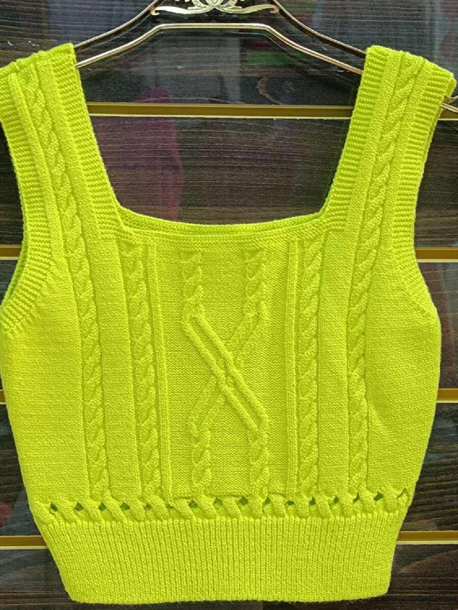 Women Knit Tops - Yellow - View 1